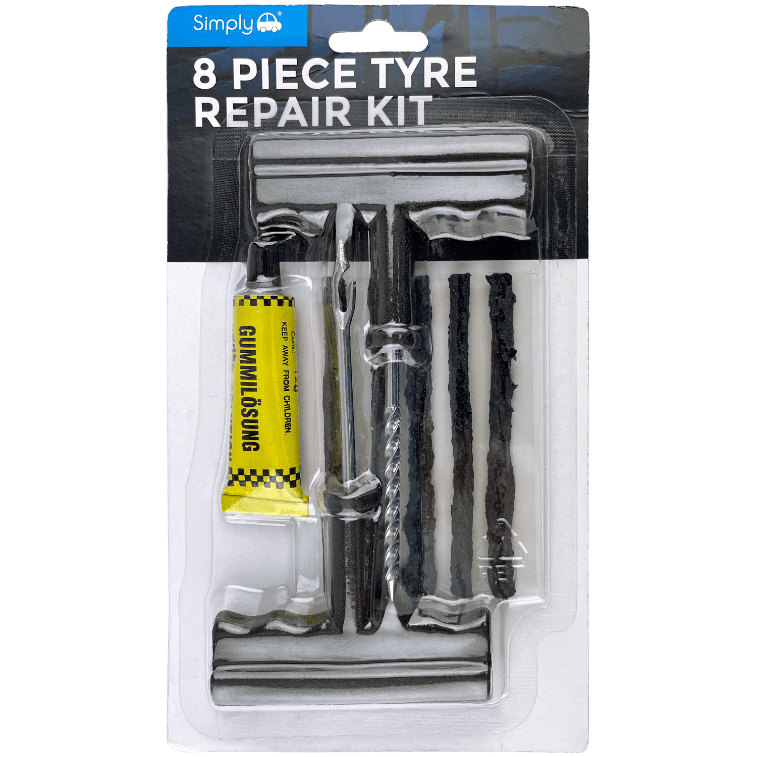 SIMPLY AUTO 8-PIECE TYRE REPAIR KIT
